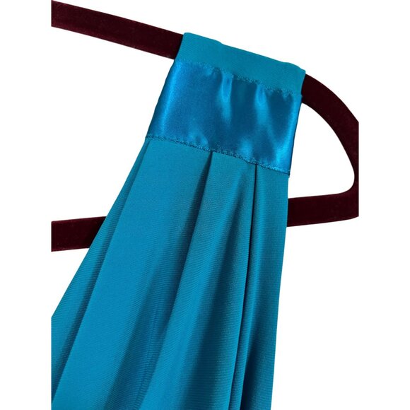Retro Jewel Tone Tank Belted Midi Dress 16 Blue Jewels Metallic Chic Glam Preppy - Picture 4 of 14